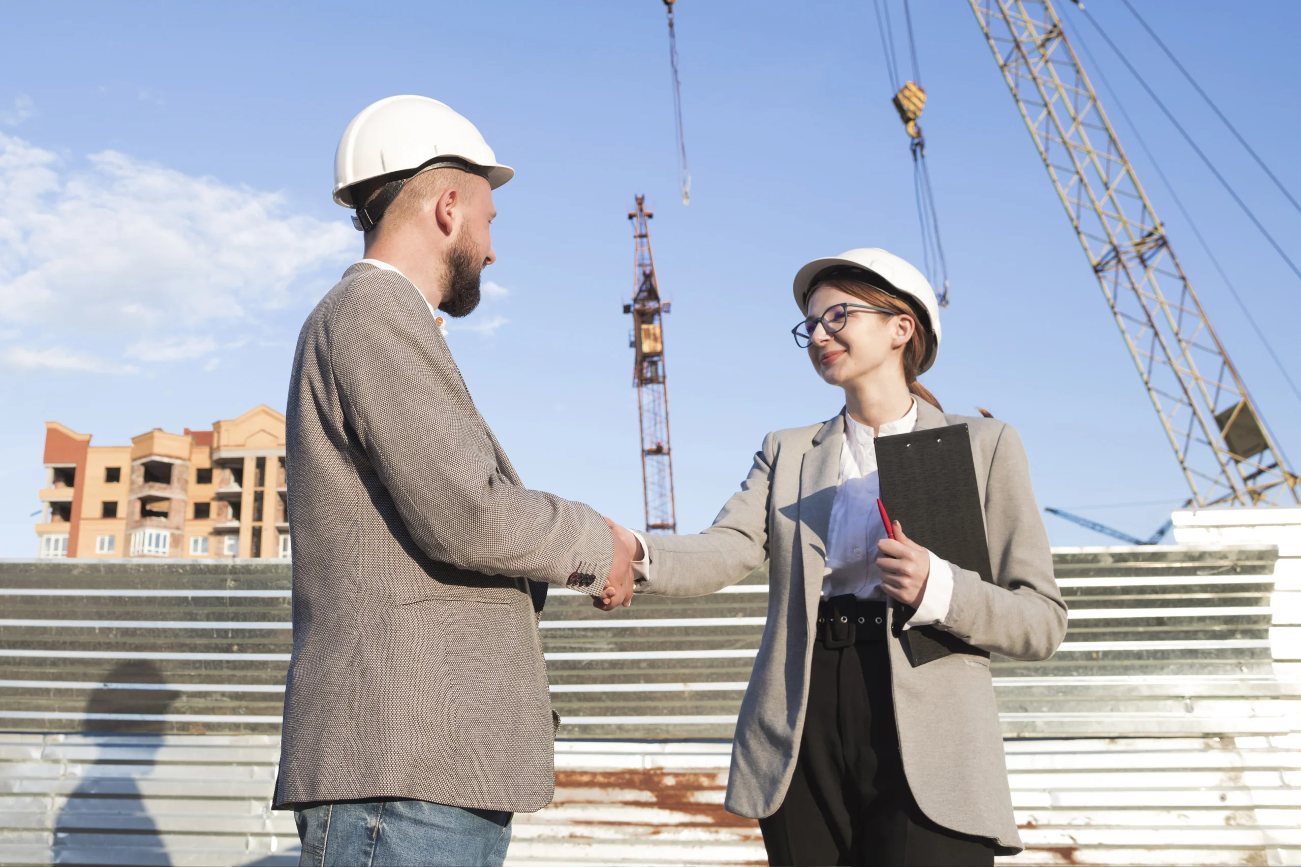 a man and woman shaking hands