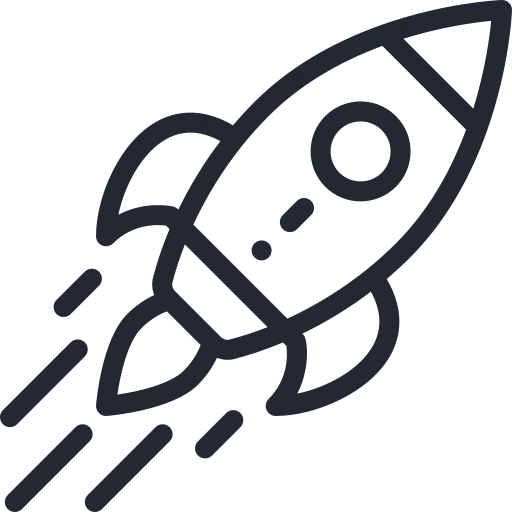 a rocket with a black background